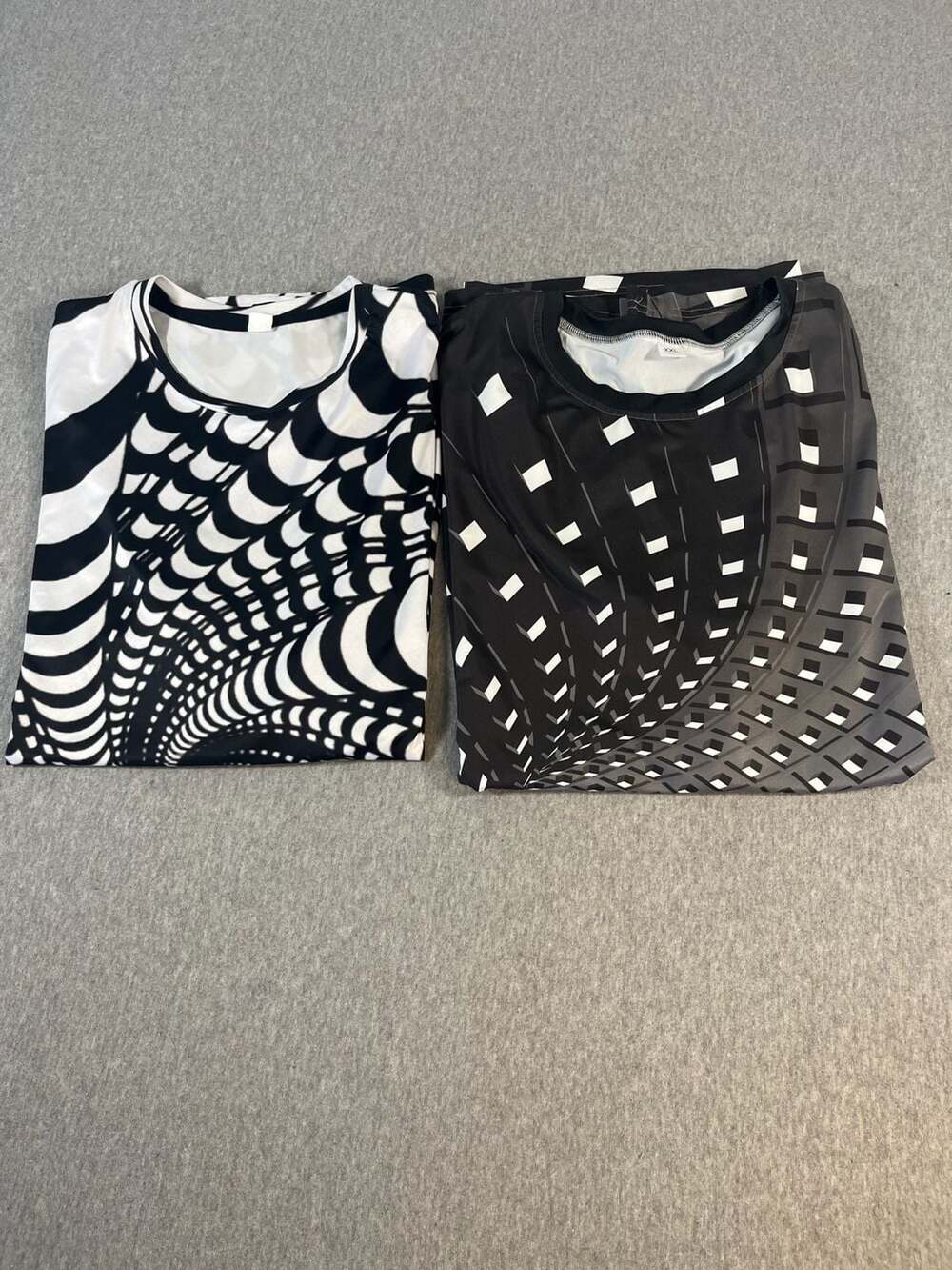2-Unisex 3D Optical Illusion Vortex Graphic Crew Neck Short Sleeve T-Shirt XXL